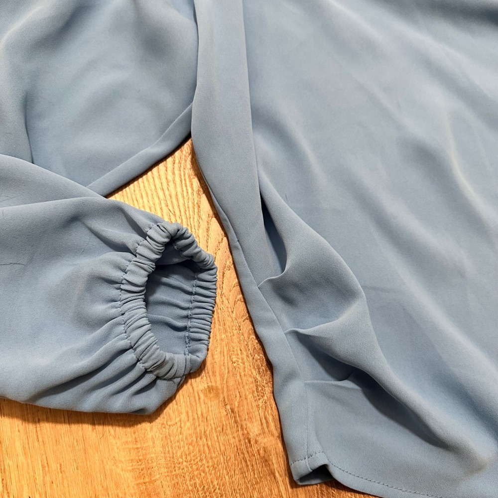 OPEN EDIT | NWT Asymmetrical One Shoulder Balloon Sleeve Top, Ice Blue Lake, XXS - Picture 7 of 11